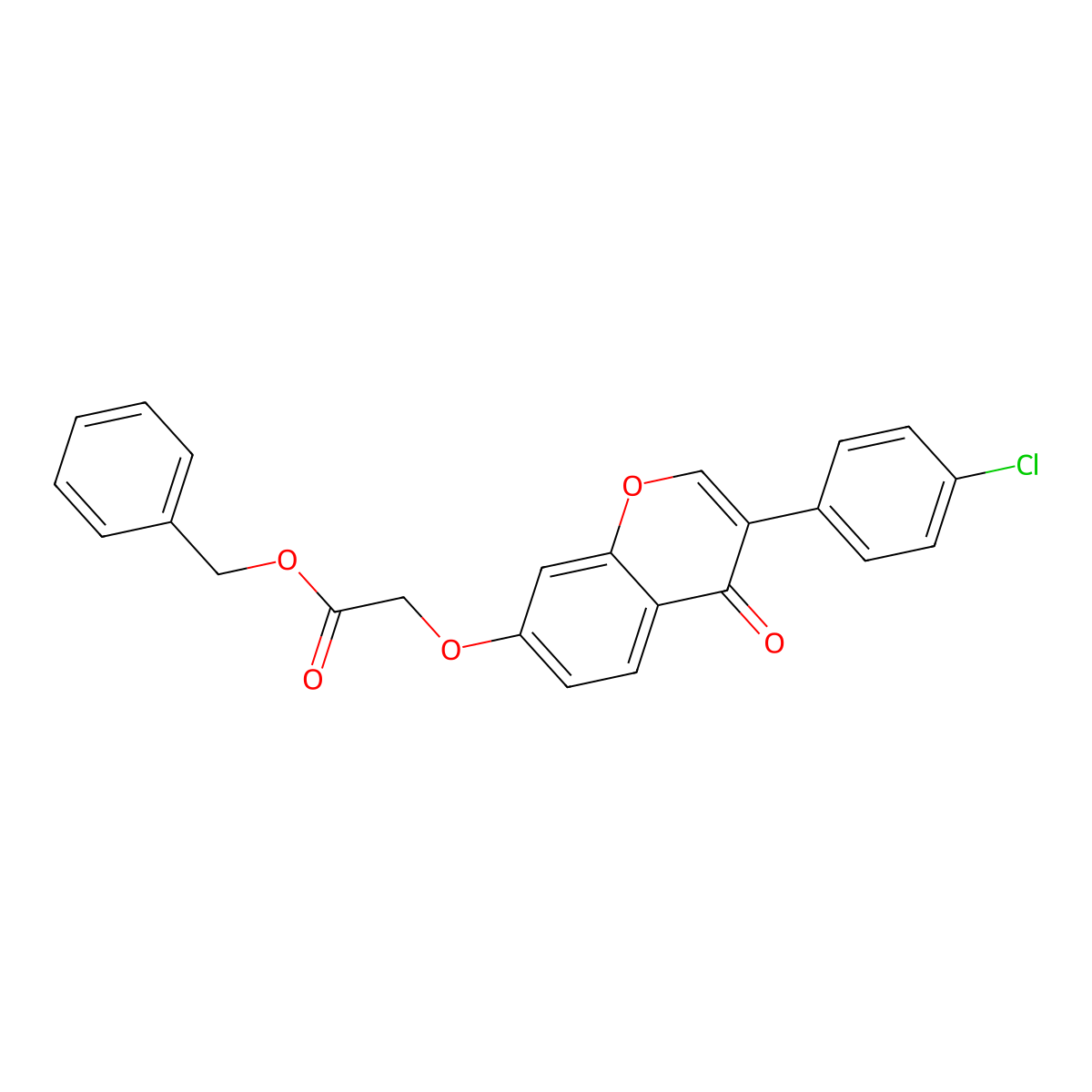 Benzyl 2-[3-(4-chlorophenyl)-4-oxochromen-7-yl]oxyacetate molecular structure, CAS 459152-73-9