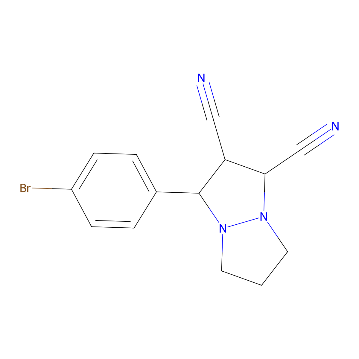 3-(4-bromophenyl)tetrahydro-1H,5H-pyrazolo[1,2-a]pyrazole-1,2-dicarbonitrile molecular structure, CAS 459152-95-5