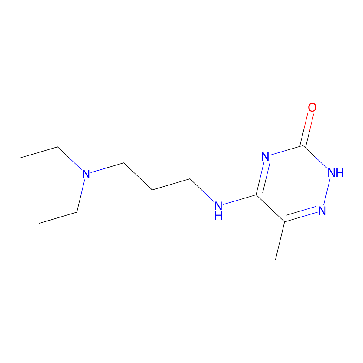5-[3-(diethylamino)propylamino]-6-methyl-2H-1,2,4-triazin-3-one molecular structure, CAS 459153-05-0