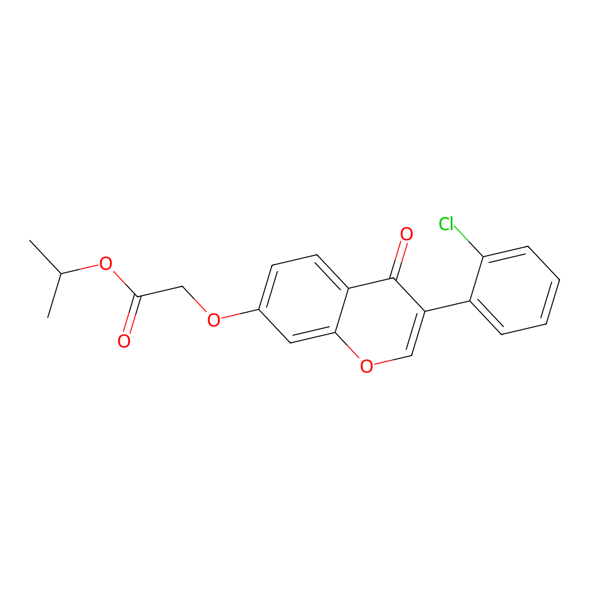 isopropyl 2-((3-(2-chlorophenyl)-4-oxo-4H-chromen-7-yl)oxy)acetate molecular structure, CAS 459153-11-8