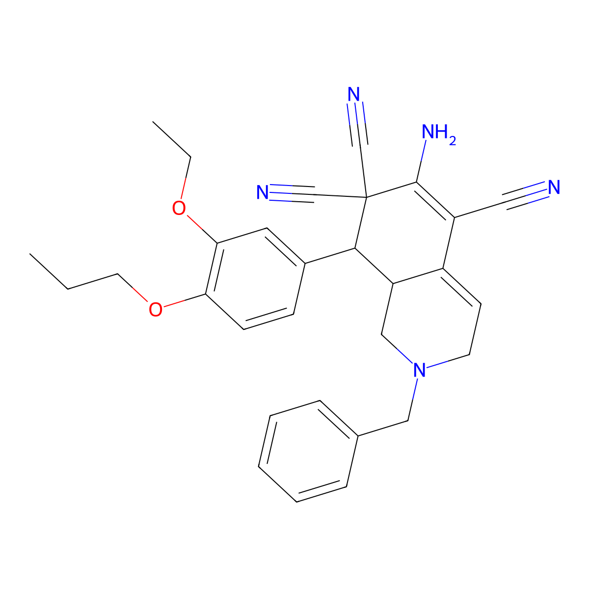 6-amino-2-benzyl-8-(3-ethoxy-4-propoxyphenyl)-2,3,8,8a-tetrahydro-5,7,7(1H)-isoquinolinetricarbonitrile molecular structure, CAS 459153-26-5