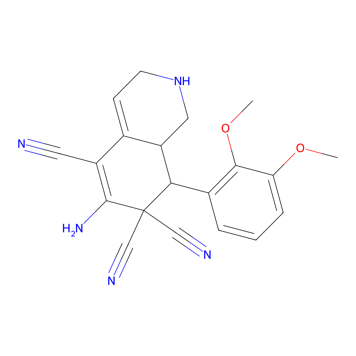 6-amino-8-(2,3-dimethoxyphenyl)-2,3,8,8a-tetrahydro-5,7,7(1H)-isoquinolinetricarbonitrile molecular structure, CAS 459153-37-8