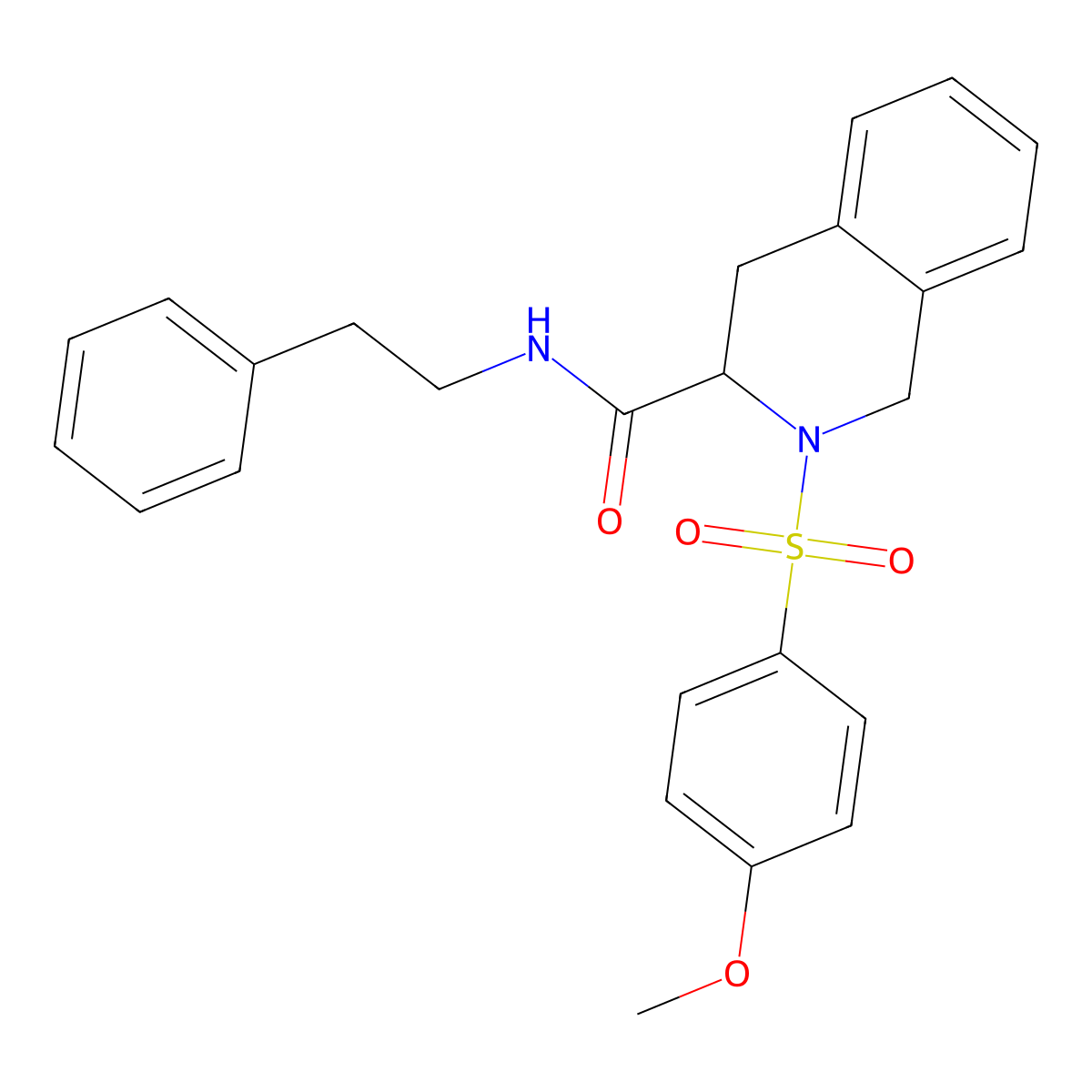 2-[(4-methoxyphenyl)sulfonyl]-N-(2-phenylethyl)-1,2,3,4-tetrahydroisoquinoline-3-carboxamide molecular structure, CAS 459153-48-1