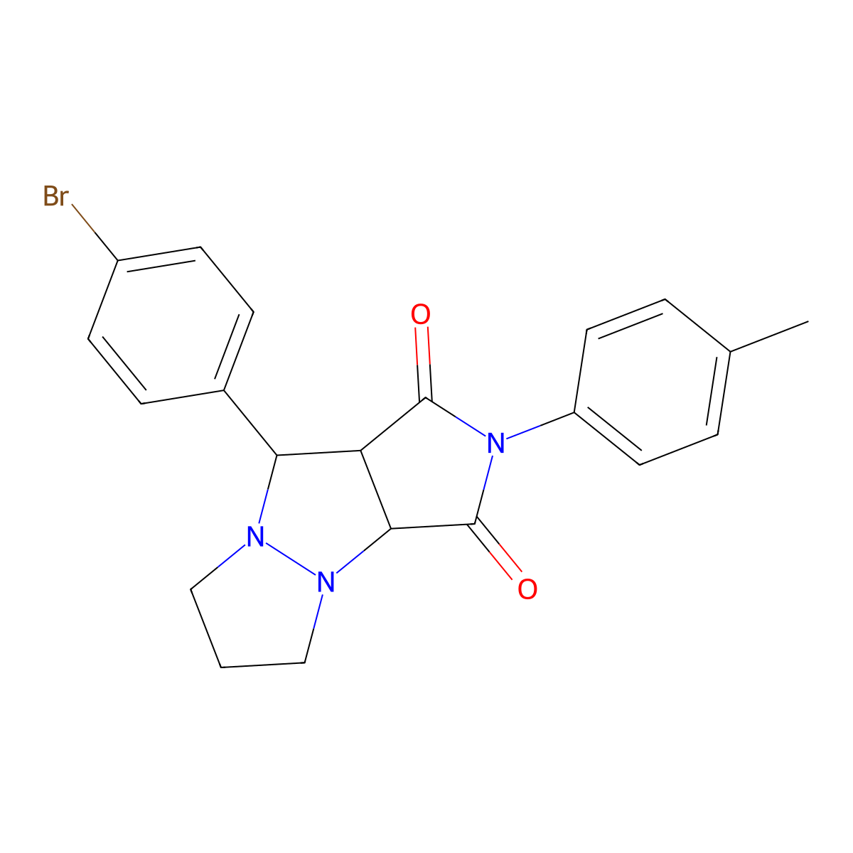 9-(4-bromophenyl)-2-(p-tolyl)hexahydro-1H-pyrazolo[1,2-a]pyrrolo[3,4-c]pyrazole-1,3(2H)-dione molecular structure, CAS 459153-55-0