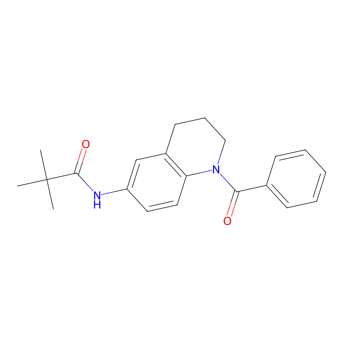N-(1-benzoyl-1,2,3,4-tetrahydroquinolin-6-yl)-2,2-dimethylpropanamide molecular structure, CAS 459155-40-9