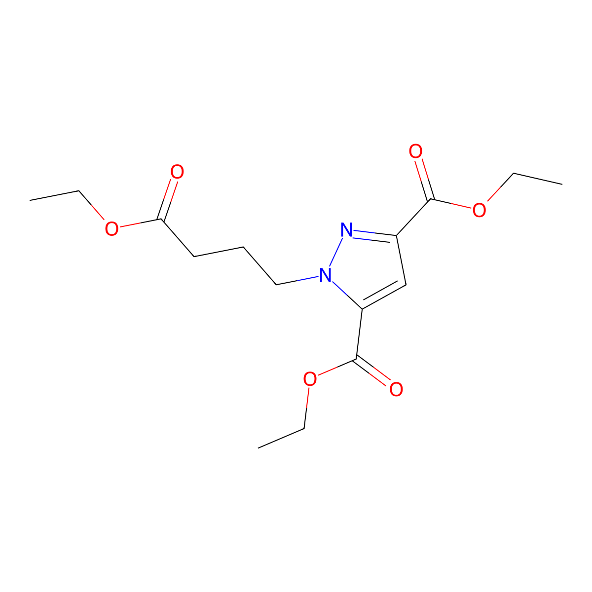 1-(3-Ethoxycarbonyl-propyl)-1H-pyrazole-3,5-dicarboxylic acid diethyl ester molecular structure, CAS 459157-14-3