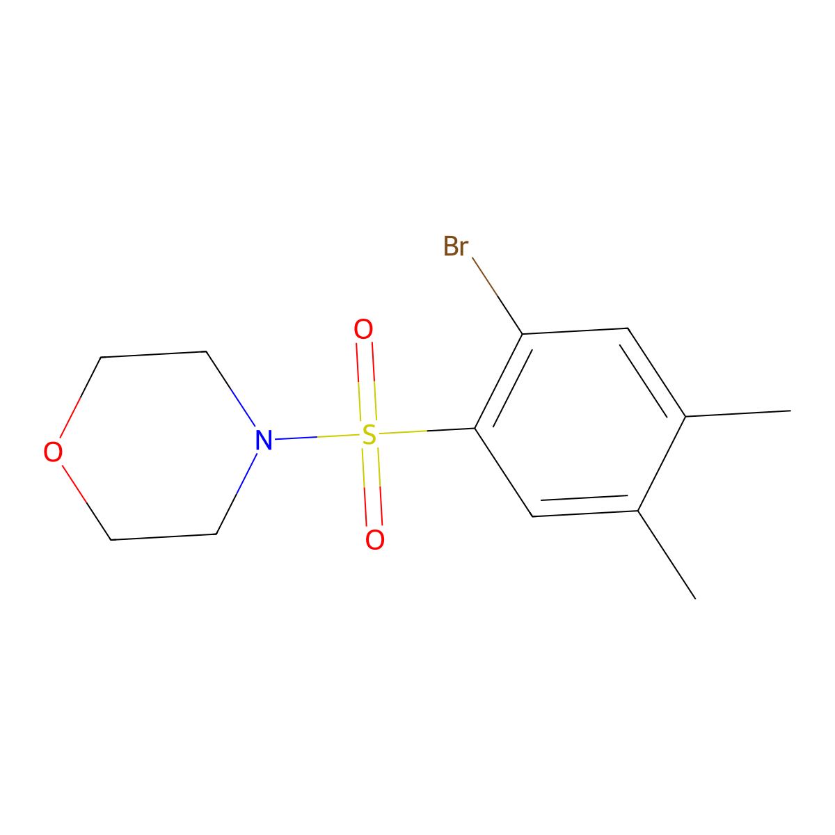 4-(2-Bromo-4,5-dimethylphenyl)sulfonylmorpholine molecular structure, CAS 459175-23-6
