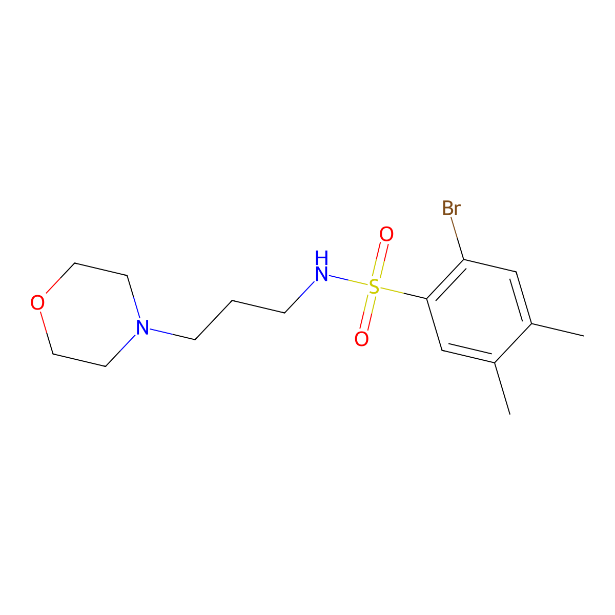 [(2-Bromo-4,5-dimethylphenyl)sulfonyl](3-morpholin-4-ylpropyl)amine molecular structure, CAS 459175-35-0