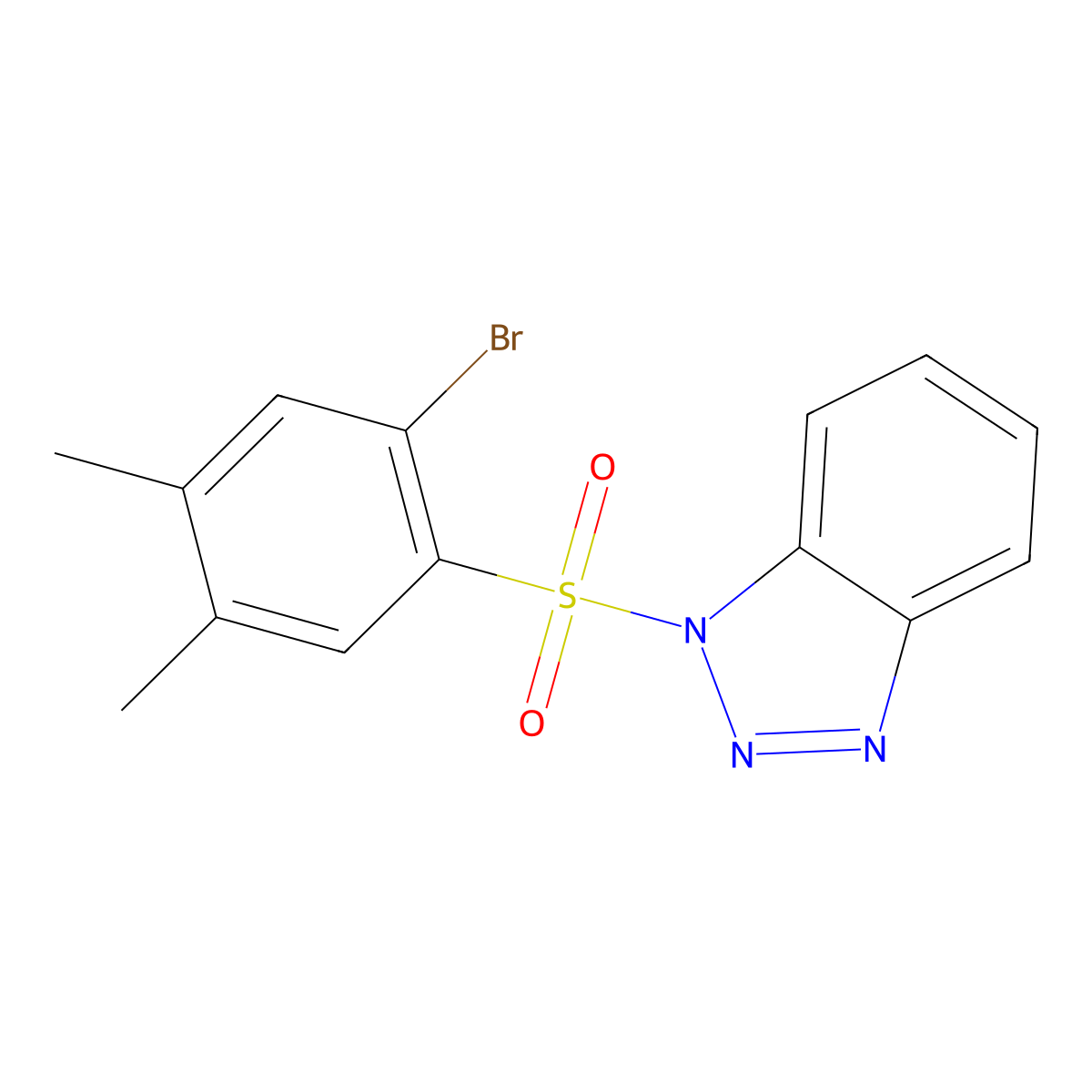 1-[(2-bromo-4,5-dimethylphenyl)sulfonyl]-1H-1,2,3-benzotriazole molecular structure, CAS 459175-50-9
