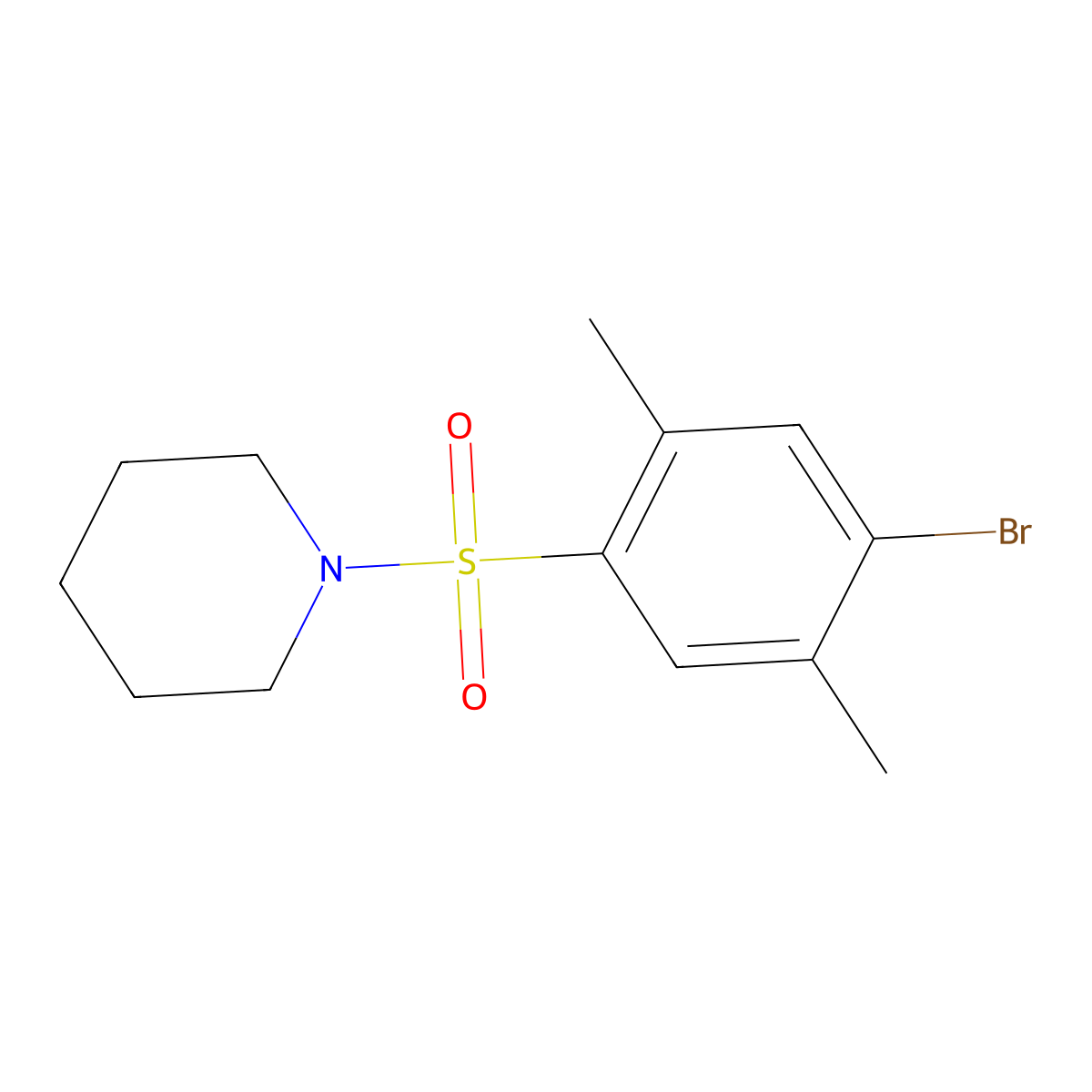 1-(4-Bromo-2,5-dimethylphenyl)sulfonylpiperidine molecular structure, CAS 459175-65-6