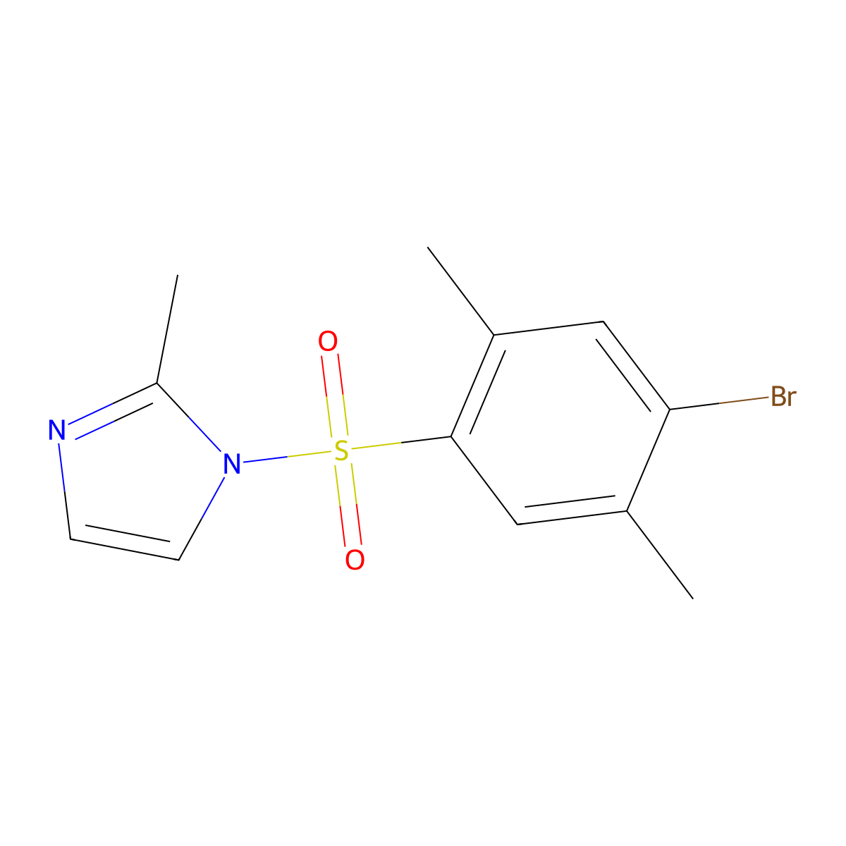 1-[(4-bromo-2,5-dimethylphenyl)sulfonyl]-2-methyl-1H-imidazole molecular structure, CAS 459175-80-5