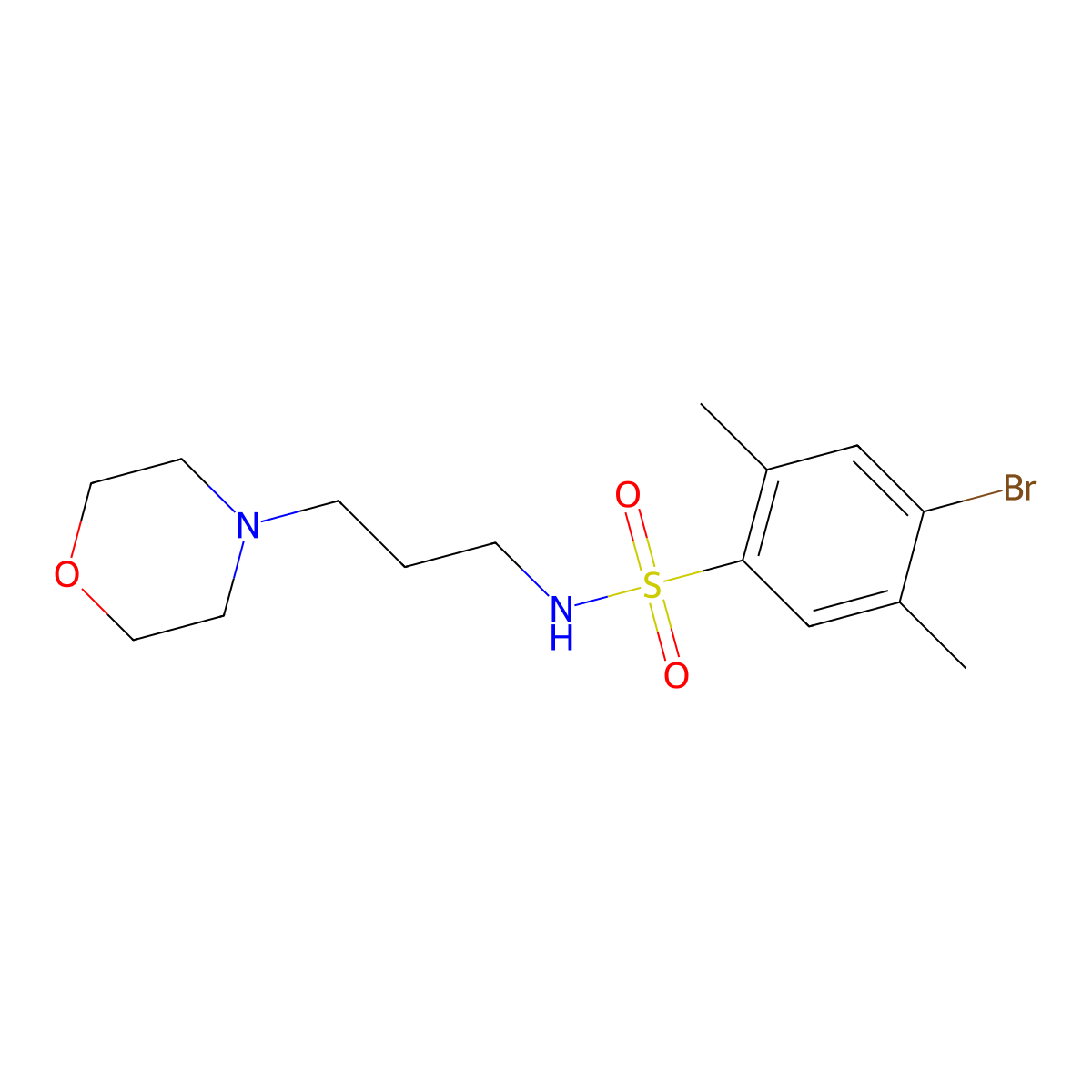 4-bromo-2,5-dimethyl-N-(3-morpholinopropyl)benzenesulfonamide molecular structure, CAS 459175-84-9
