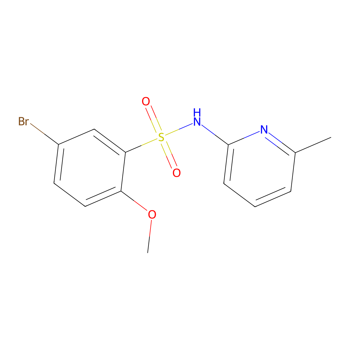 5-bromo-2-methoxy-N-(6-methyl-2-pyridinyl)benzenesulfonamide molecular structure, CAS 459177-14-1