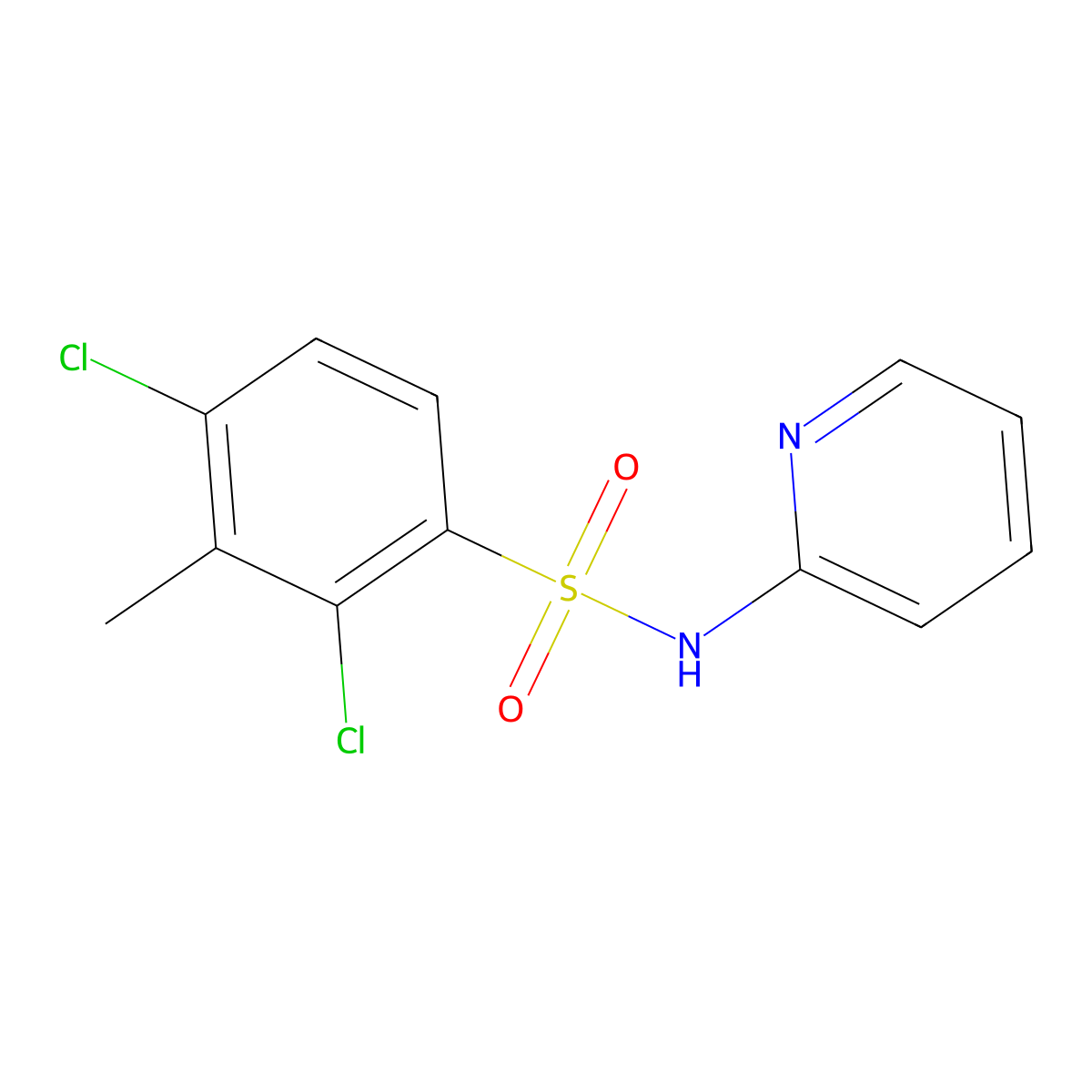 [(2,4-Dichloro-3-methylphenyl)sulfonyl]-2-pyridylamine molecular structure, CAS 459178-16-6