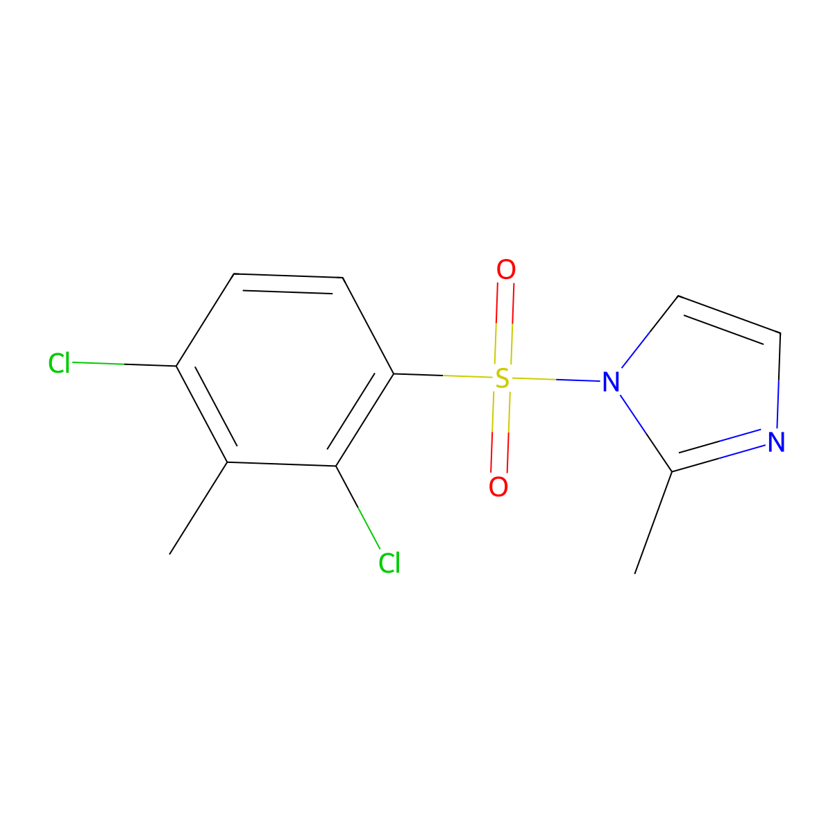 1-[(2,4-dichloro-3-methylphenyl)sulfonyl]-2-methyl-1H-imidazole molecular structure, CAS 459178-40-6