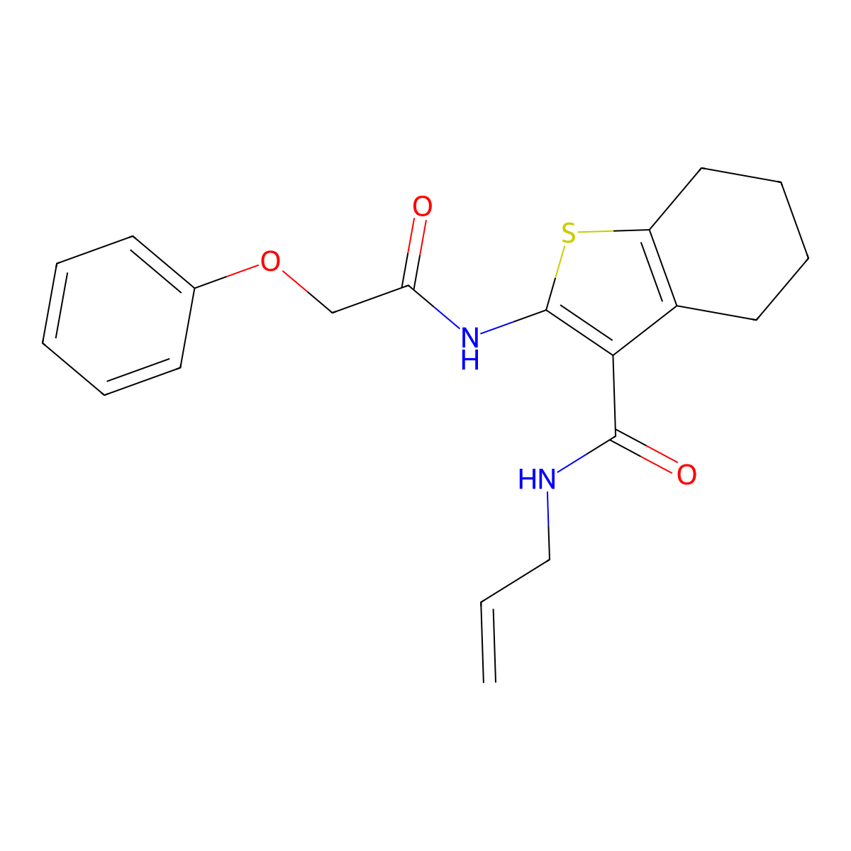 2-[(phenoxyacetyl)amino]-N-(prop-2-en-1-yl)-4,5,6,7-tetrahydro-1-benzothiophene-3-carboxamide molecular structure, CAS 459179-41-0