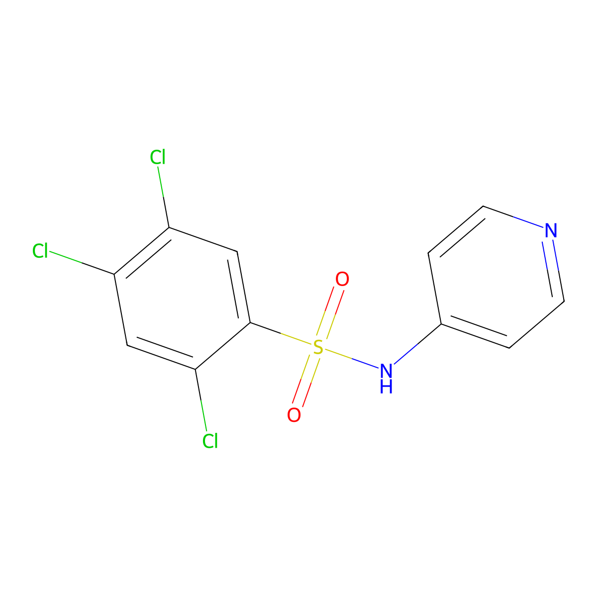 2,4,5-Trichloro-N-pyridin-4-yl-benzenesulfonamide molecular structure, CAS 459179-76-1