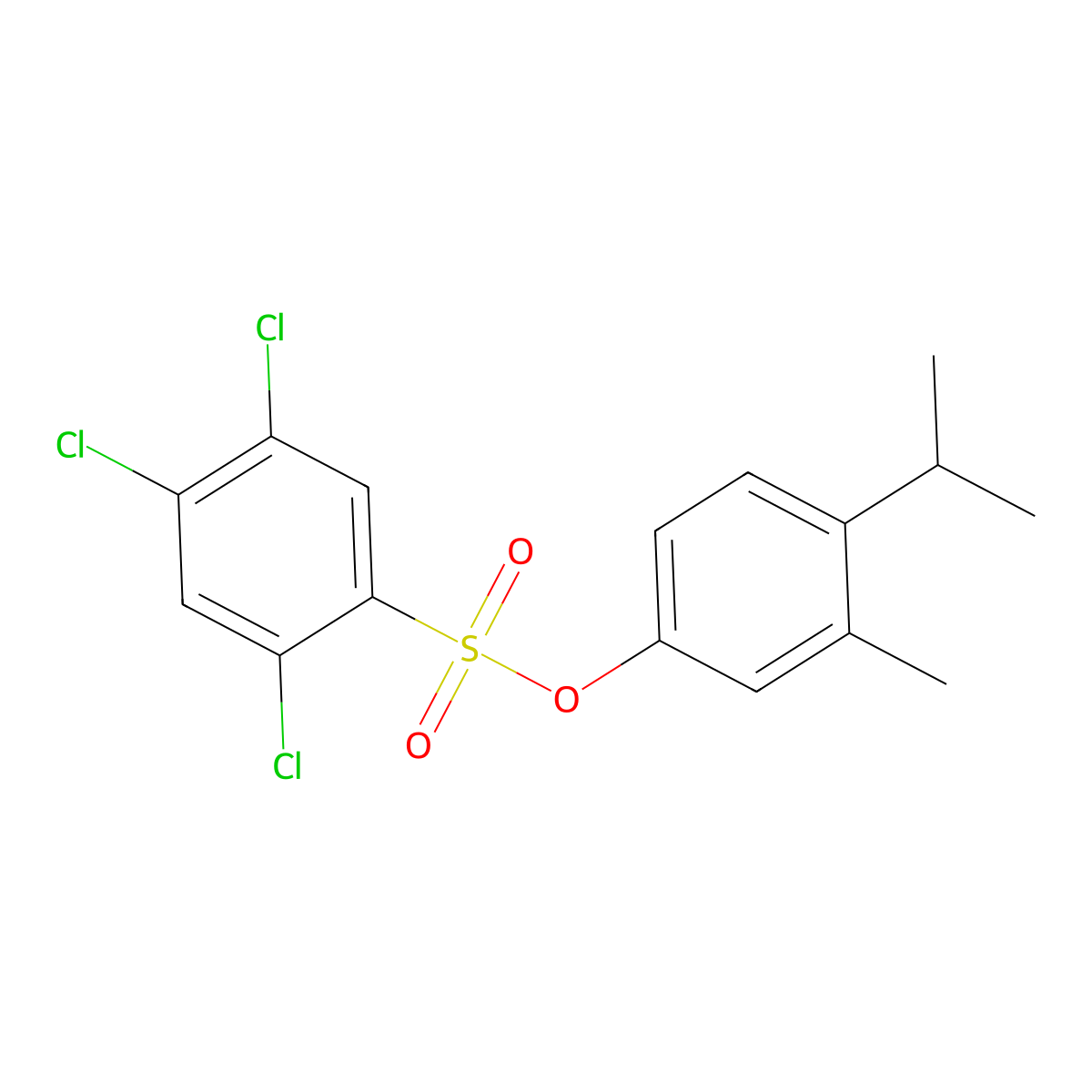 3-Methyl-4-(propan-2-yl)phenyl 2,4,5-trichlorobenzene-1-sulfonate molecular structure, CAS 459180-18-8