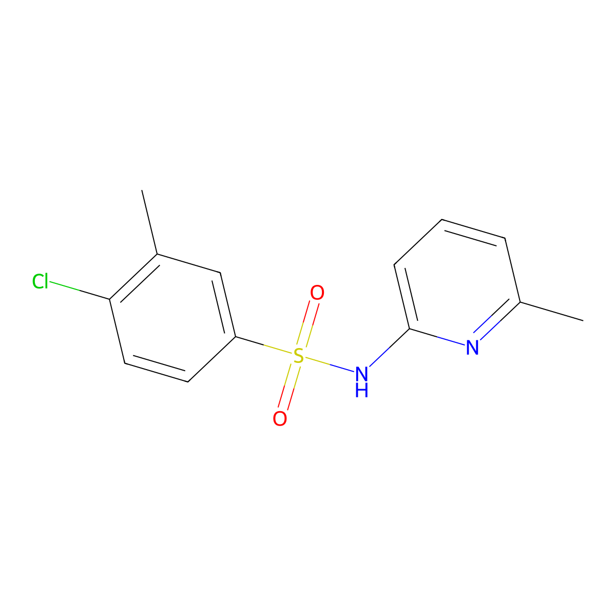 4-chloro-3-methyl-N-(6-methylpyridin-2-yl)benzenesulfonamide molecular structure, CAS 459180-73-5
