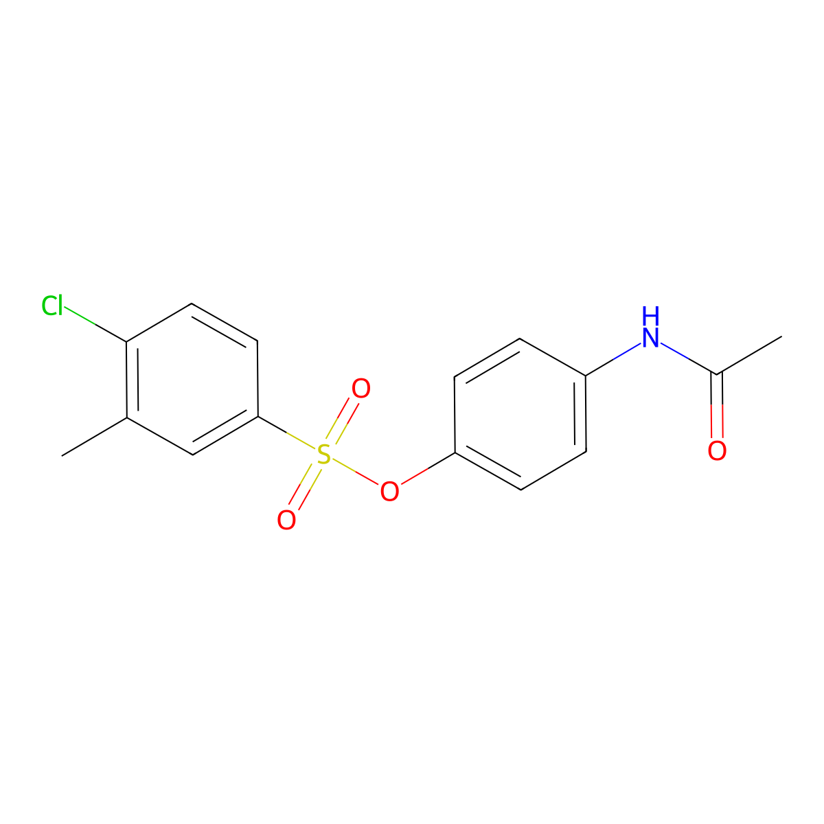 4-(Acetylamino)phenyl 4-chloro-3-methylbenzenesulfonate molecular structure, CAS 459181-20-5