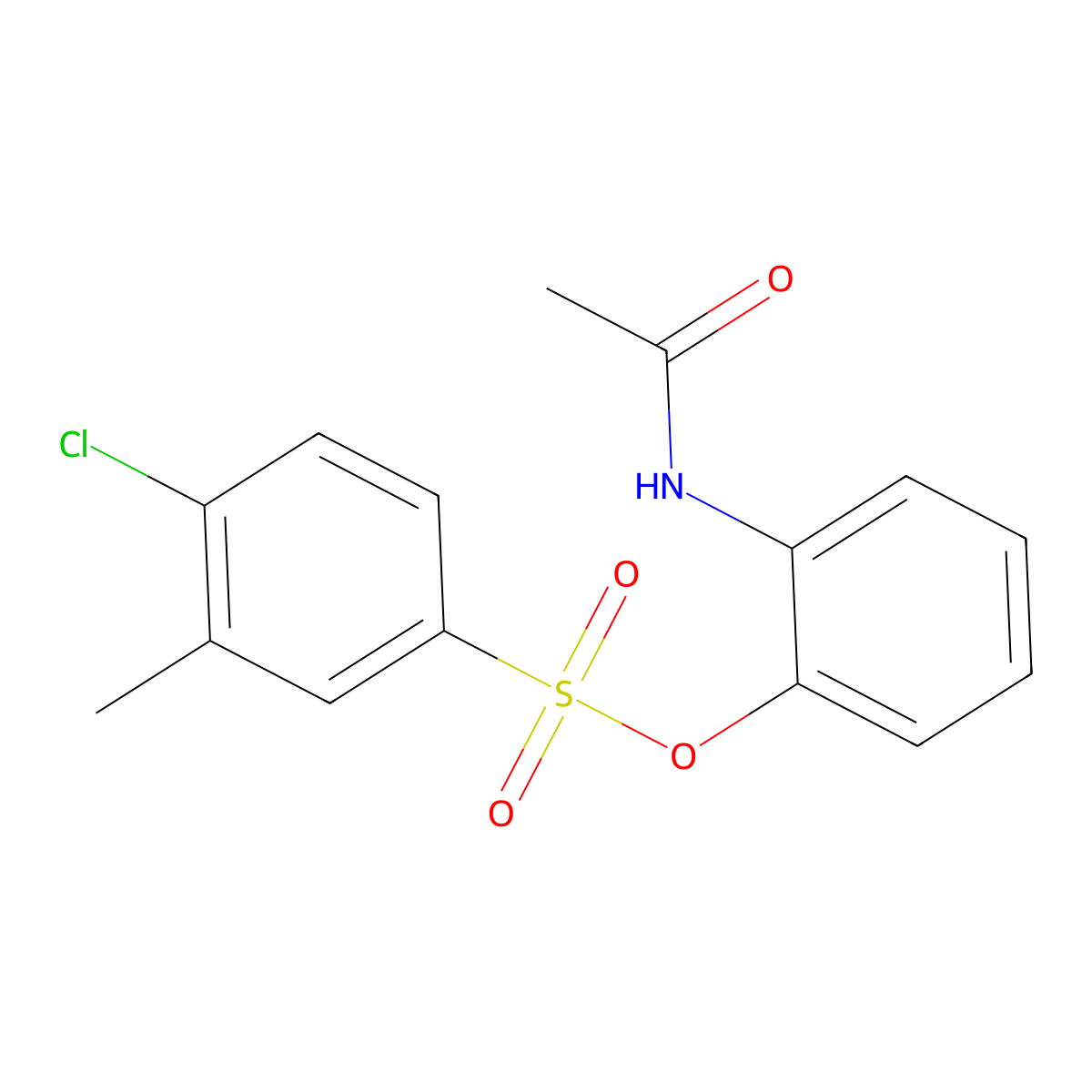 2-(Acetylamino)phenyl 4-chloro-3-methylbenzenesulfonate molecular structure, CAS 459181-28-3