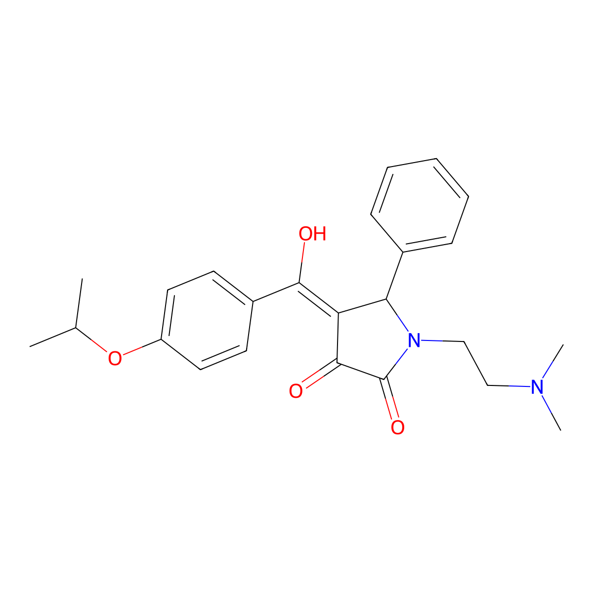 1-[2-(dimethylamino)ethyl]-3-hydroxy-5-phenyl-4-[4-(propan-2-yloxy)benzoyl]-2,5-dihydro-1H-pyrrol-2-one molecular structure, CAS 459181-77-2