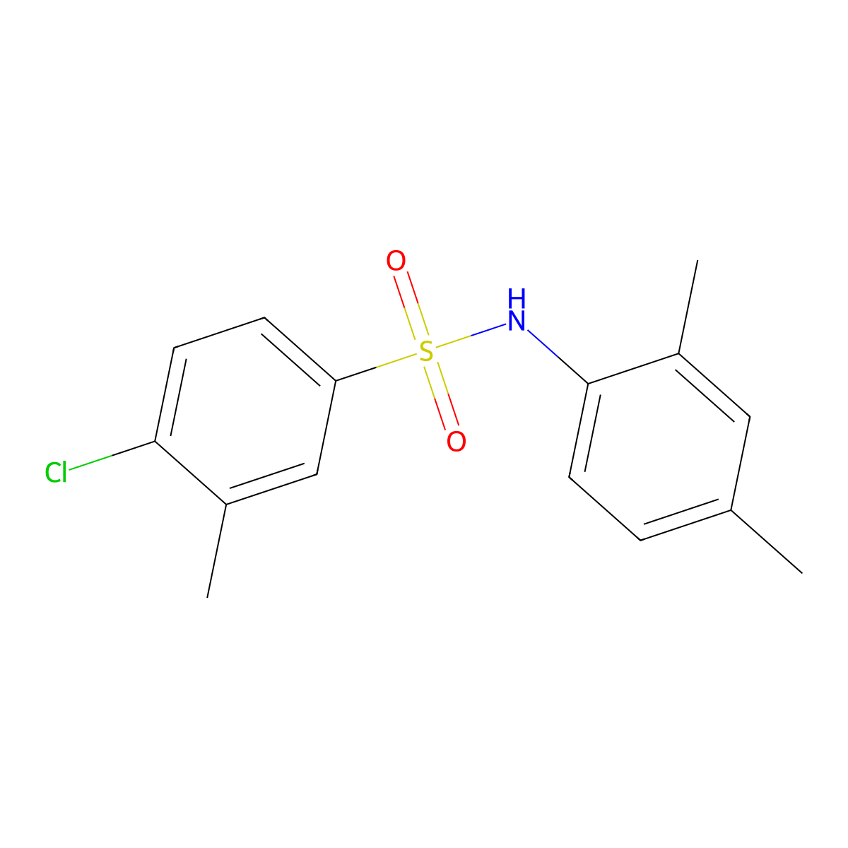 4-chloro-N-(2,4-dimethylphenyl)-3-methylbenzenesulfonamide molecular structure, CAS 459181-89-6