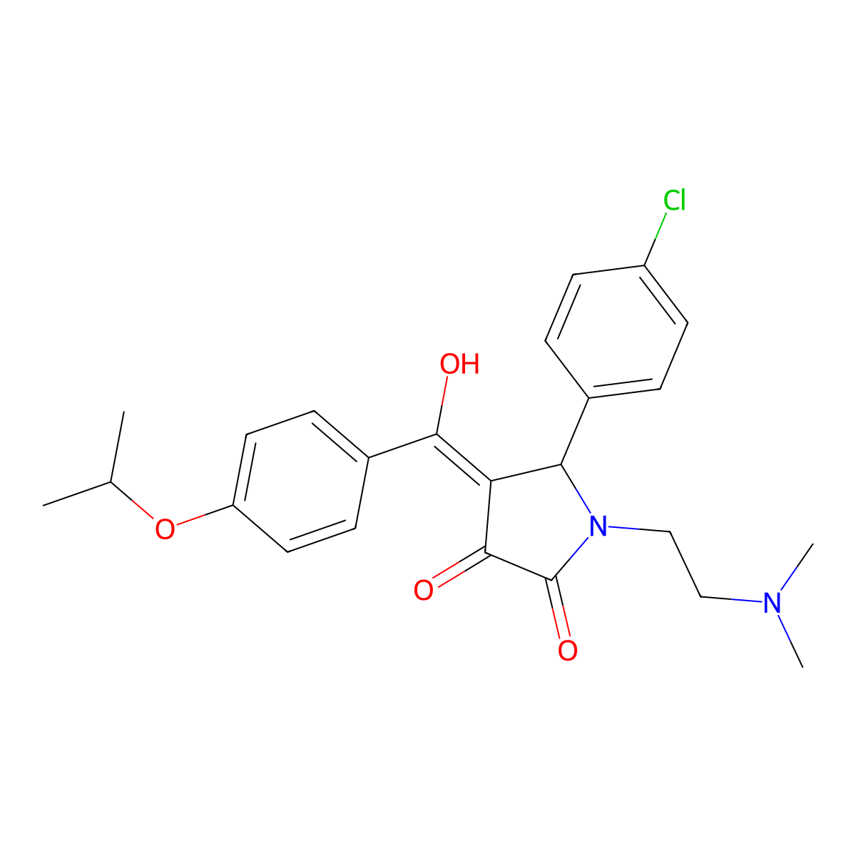 5-(4-chlorophenyl)-1-[2-(dimethylamino)ethyl]-3-hydroxy-4-[4-(propan-2-yloxy)benzoyl]-2,5-dihydro-1H-pyrrol-2-one molecular structure, CAS 459182-01-5