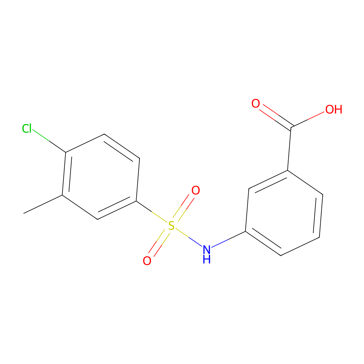 3-[(4-Chloro-3-methylphenyl)sulfonylamino]benzoic acid molecular structure, CAS 459182-04-8