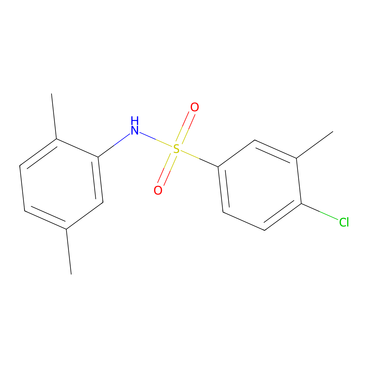 4-chloro-N-(2,5-dimethylphenyl)-3-methylbenzene-1-sulfonamide molecular structure, CAS 459182-12-8