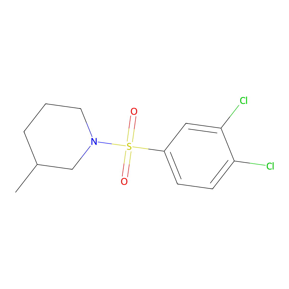 1-(3,4-Dichlorobenzenesulfonyl)-3-methylpiperidine molecular structure, CAS 459183-03-0