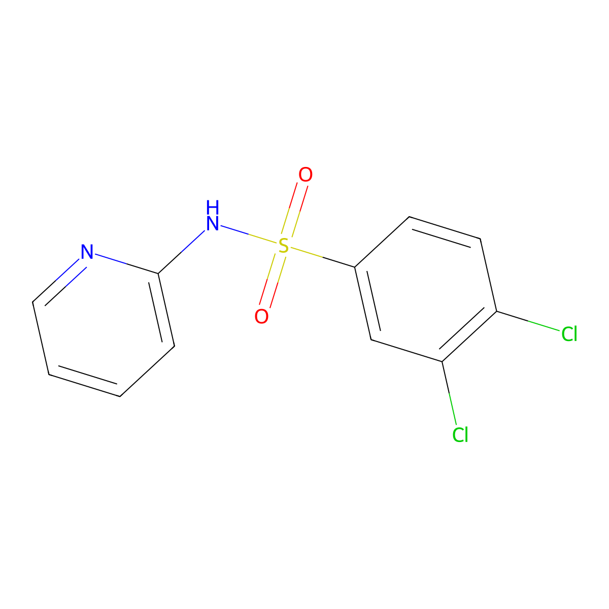 3,4-dichloro-N-pyridin-2-ylbenzenesulfonamide molecular structure, CAS 459183-18-7
