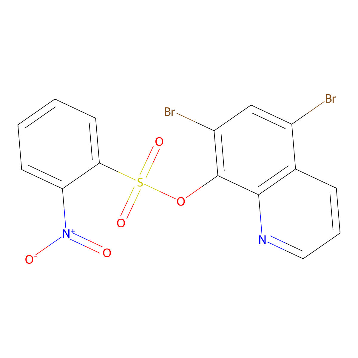 5,7-Dibromoquinolin-8-yl 2-nitrobenzenesulfonate molecular structure, CAS 459183-41-6