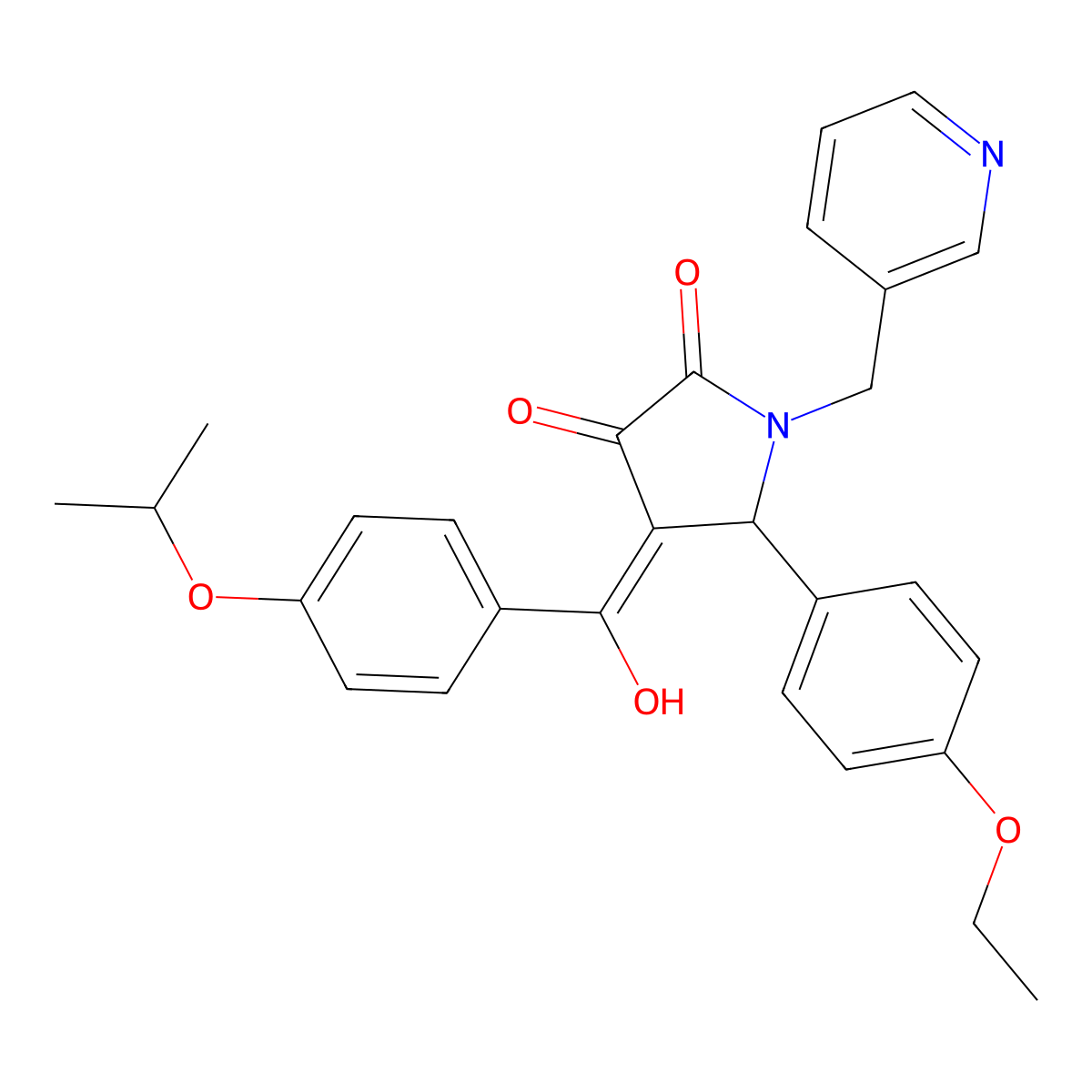 5-(4-ethoxyphenyl)-3-hydroxy-4-[4-(propan-2-yloxy)benzoyl]-1-[(pyridin-3-yl)methyl]-2,5-dihydro-1H-pyrrol-2-one molecular structure, CAS 459183-47-2