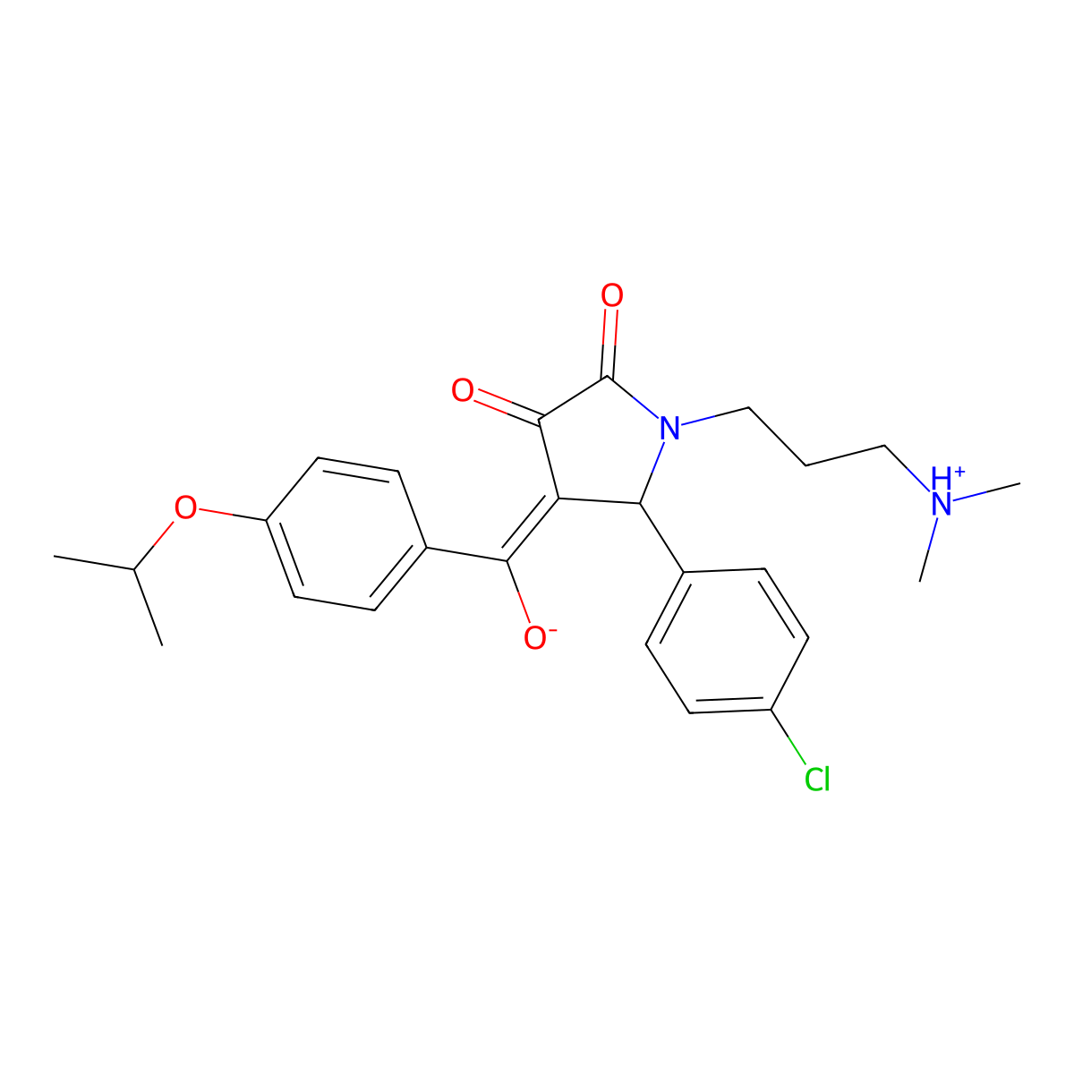 5-(4-chlorophenyl)-1-[3-(dimethylamino)propyl]-3-hydroxy-4-[4-(propan-2-yloxy)benzoyl]-2,5-dihydro-1H-pyrrol-2-one molecular structure, CAS 459184-63-5