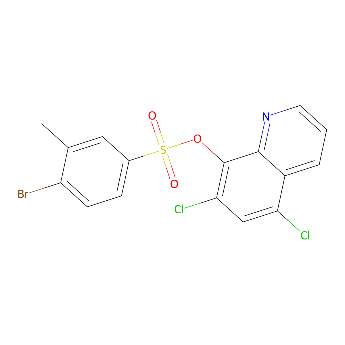 5,7-Dichloroquinolin-8-yl 4-bromo-3-methylbenzene-1-sulfonate molecular structure, CAS 459186-70-0