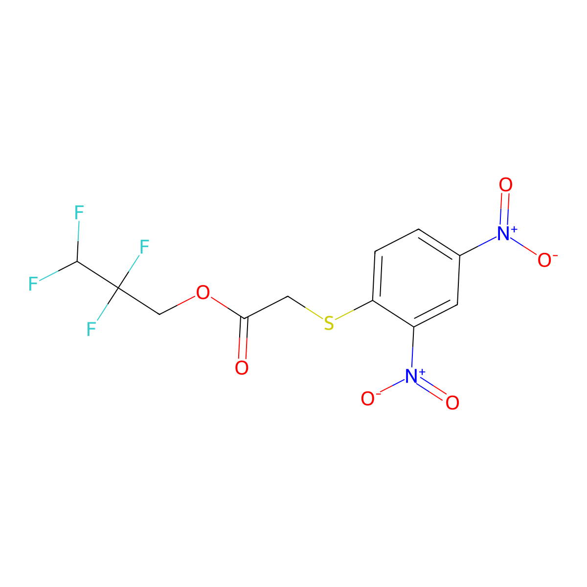 2,2,3,3-Tetrafluoropropyl 2-(2,4-dinitrophenylthio)acetate molecular structure, CAS 459191-33-4