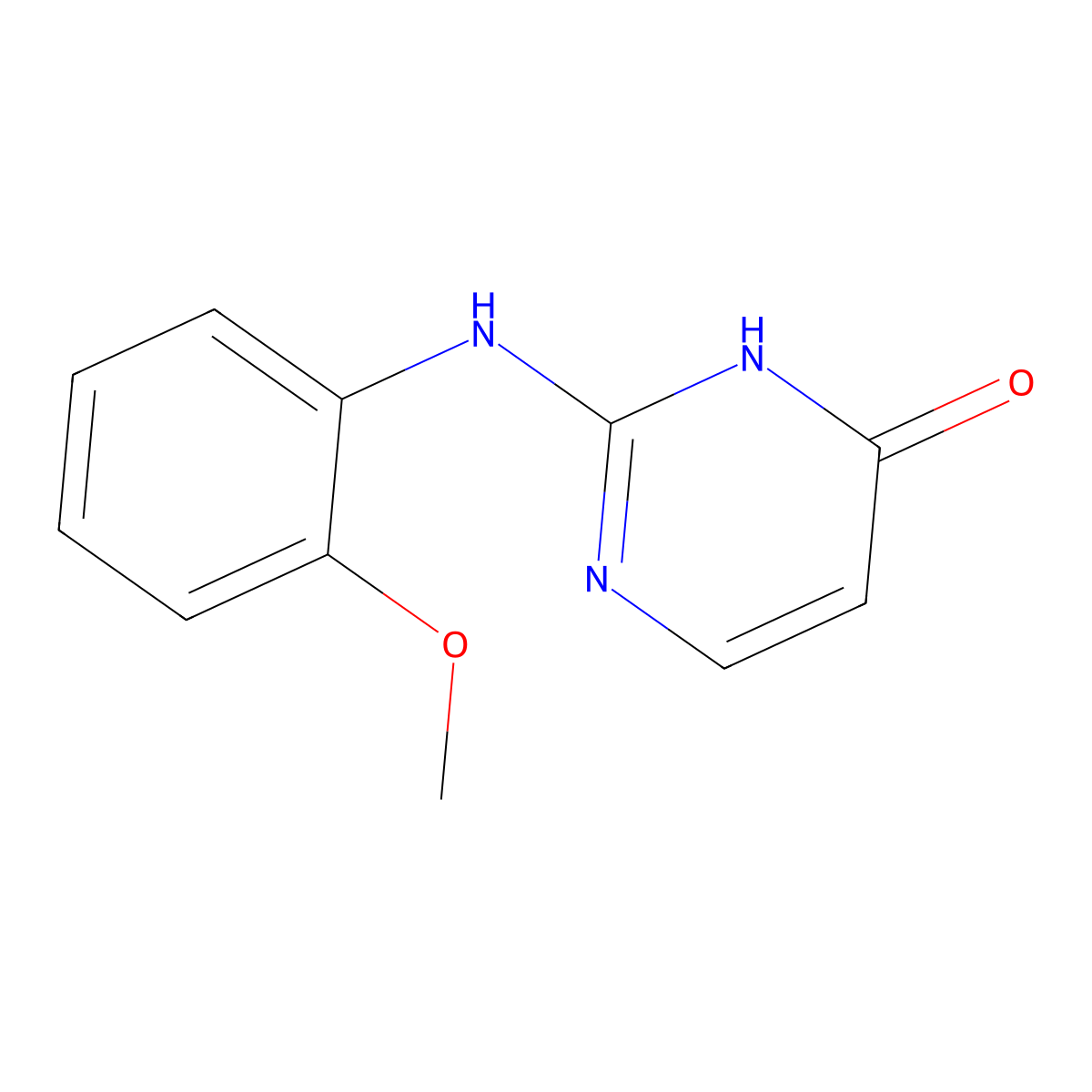 2-(2-methoxyanilino)-1H-pyrimidin-6-one molecular structure, CAS 459197-39-8