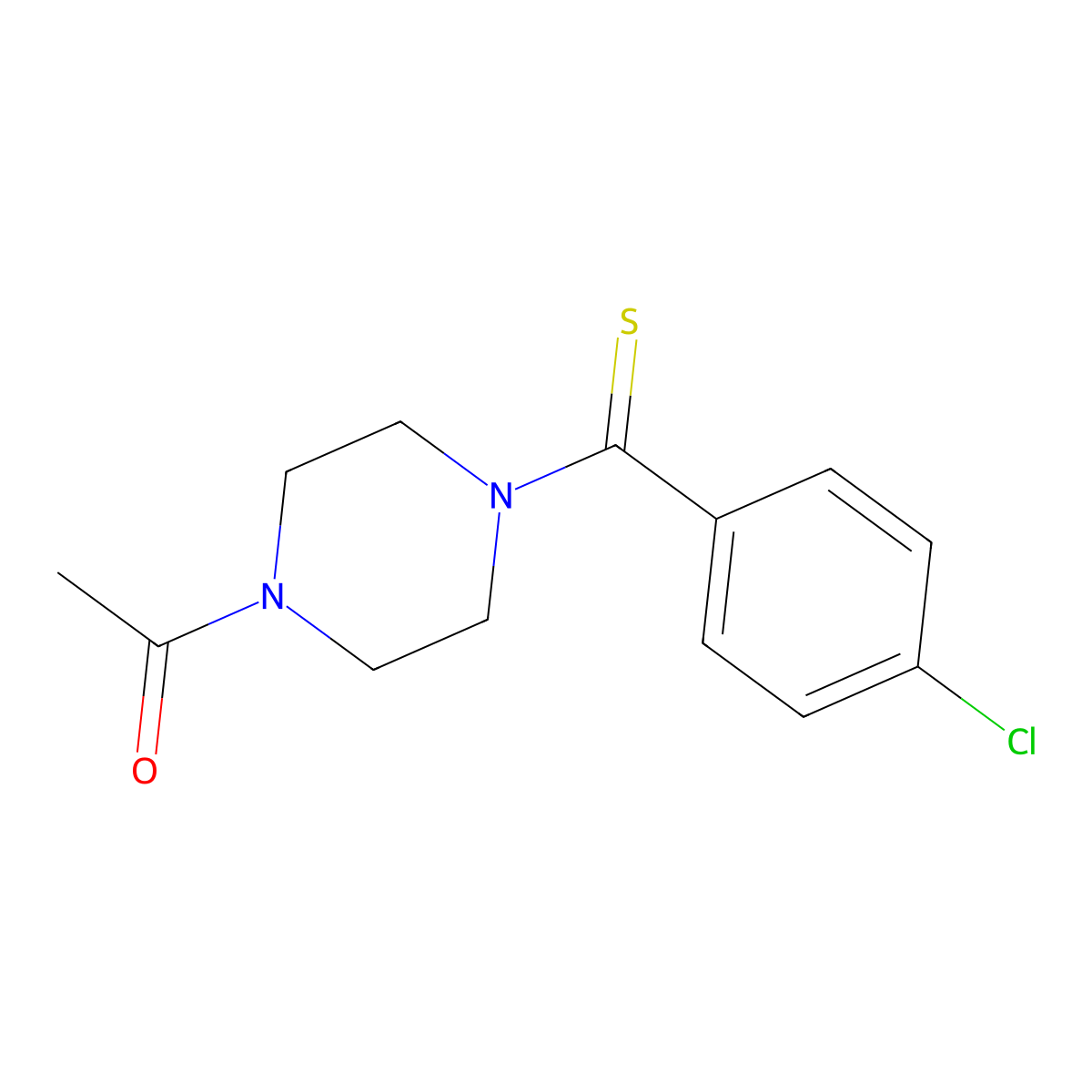 1-(4-(4-Chlorophenylcarbonothioyl)piperazin-1-yl)ethanone molecular structure, CAS 459198-24-4