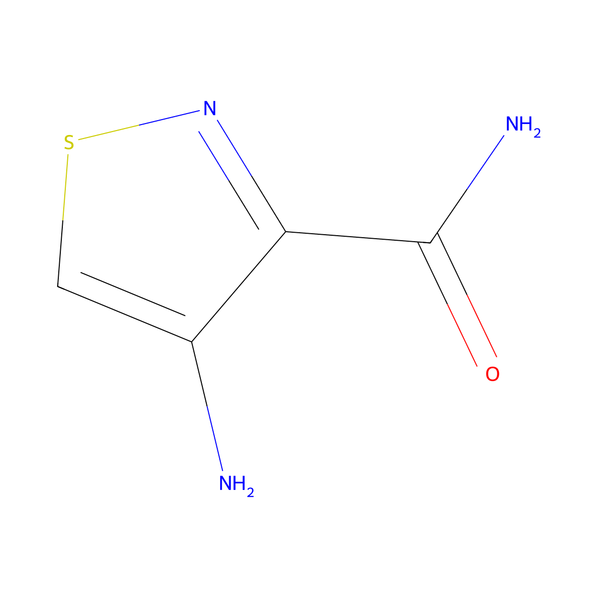 4-Amino-3-isothiazolecarboxamide molecular structure, CAS 4592-54-5