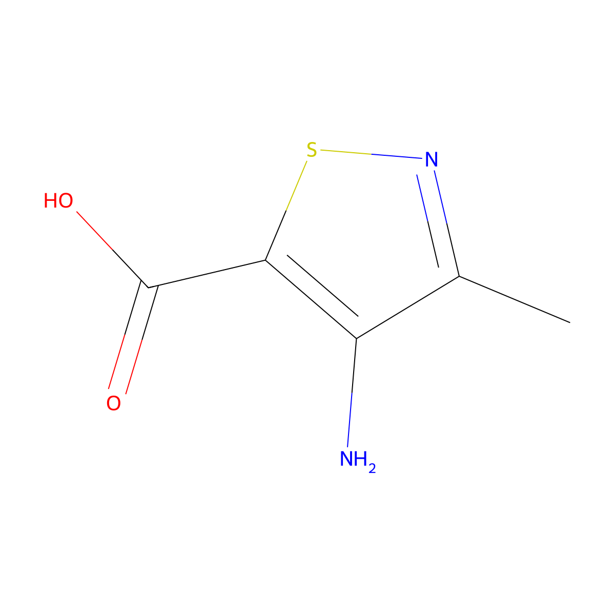 4-Amino-3-methylisothiazole-5-carboxylic acid molecular structure, CAS 4592-56-7