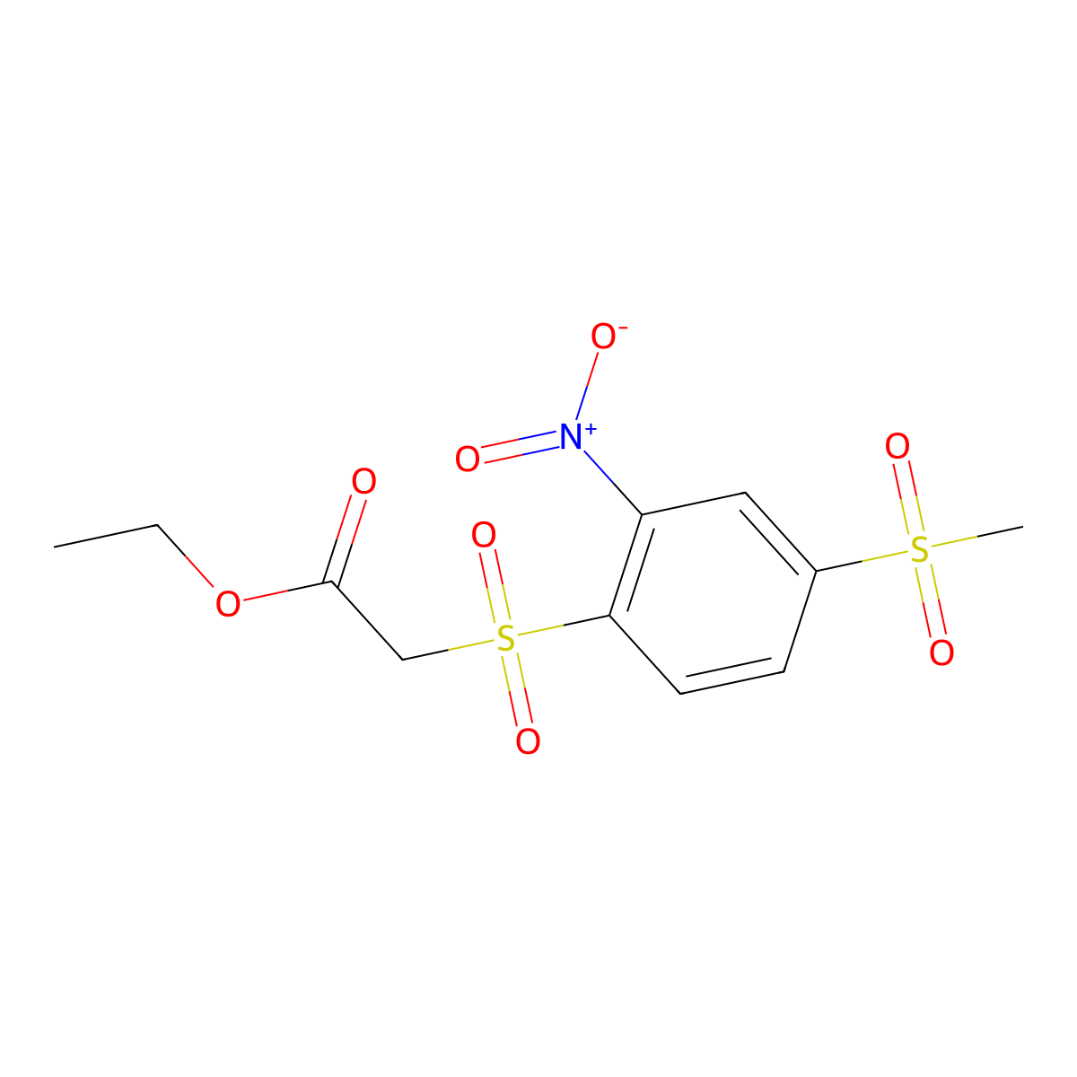 Ethyl 2-(4-methylsulfonyl-2-nitrophenyl)sulfonylacetate molecular structure, CAS 459201-15-1