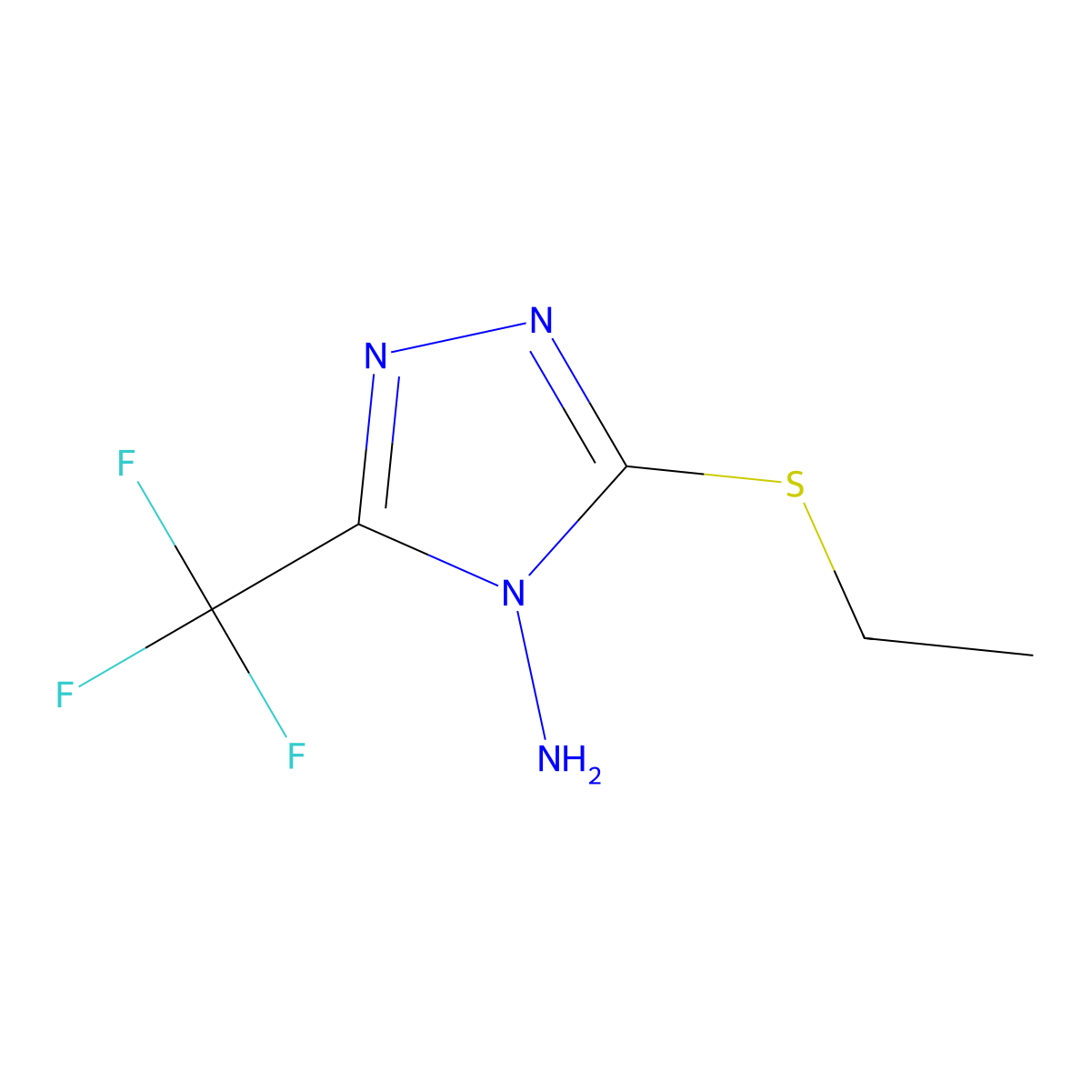 3-(ethylsulfanyl)-5-(trifluoromethyl)-4H-1,2,4-triazol-4-amine molecular structure, CAS 459210-90-3