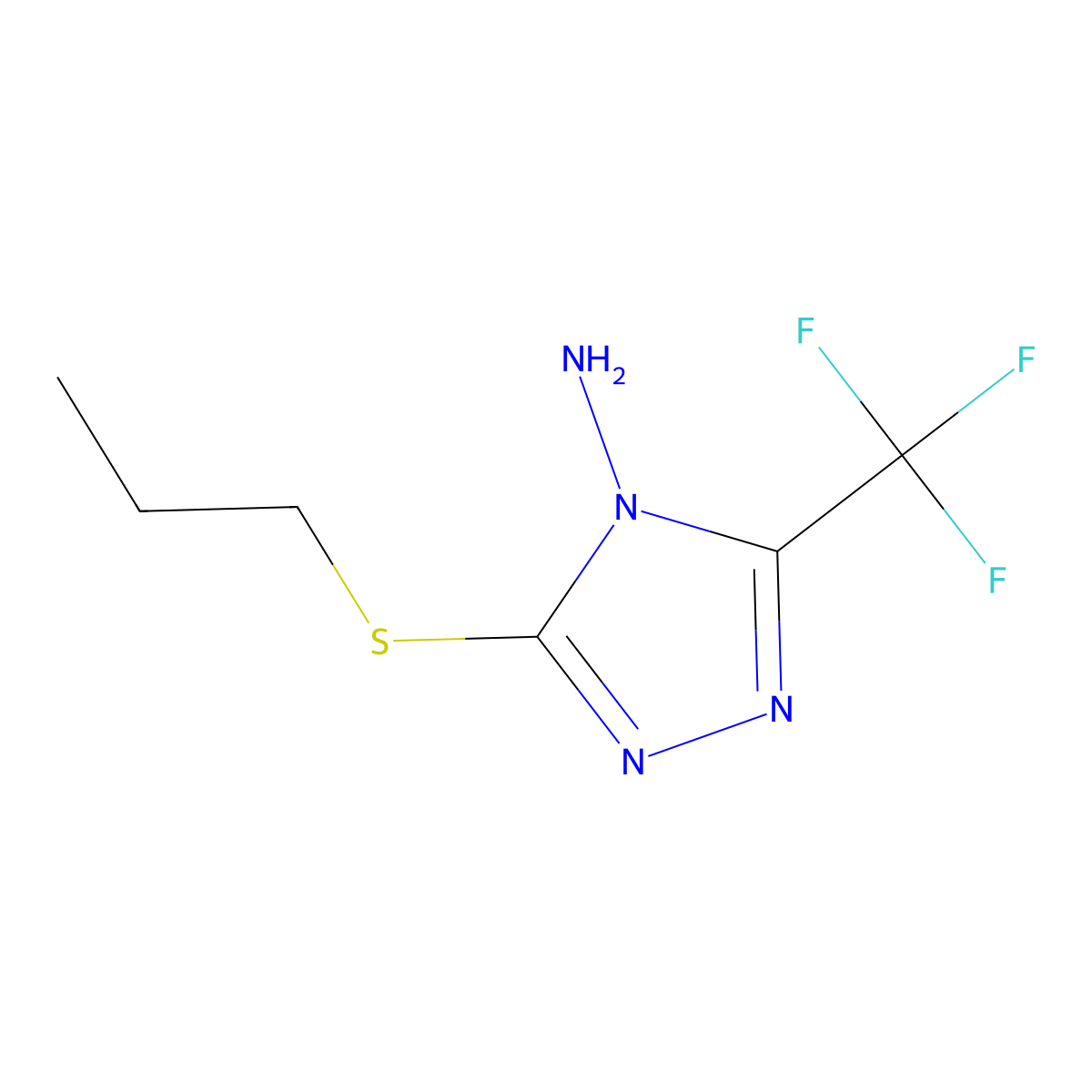 3-(propylsulfanyl)-5-(trifluoromethyl)-4H-1,2,4-triazol-4-amine molecular structure, CAS 459210-98-1