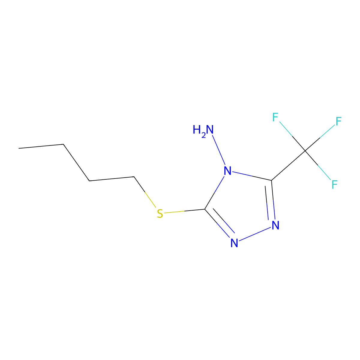 3-(butylsulfanyl)-5-(trifluoromethyl)-4H-1,2,4-triazol-4-amine molecular structure, CAS 459211-06-4