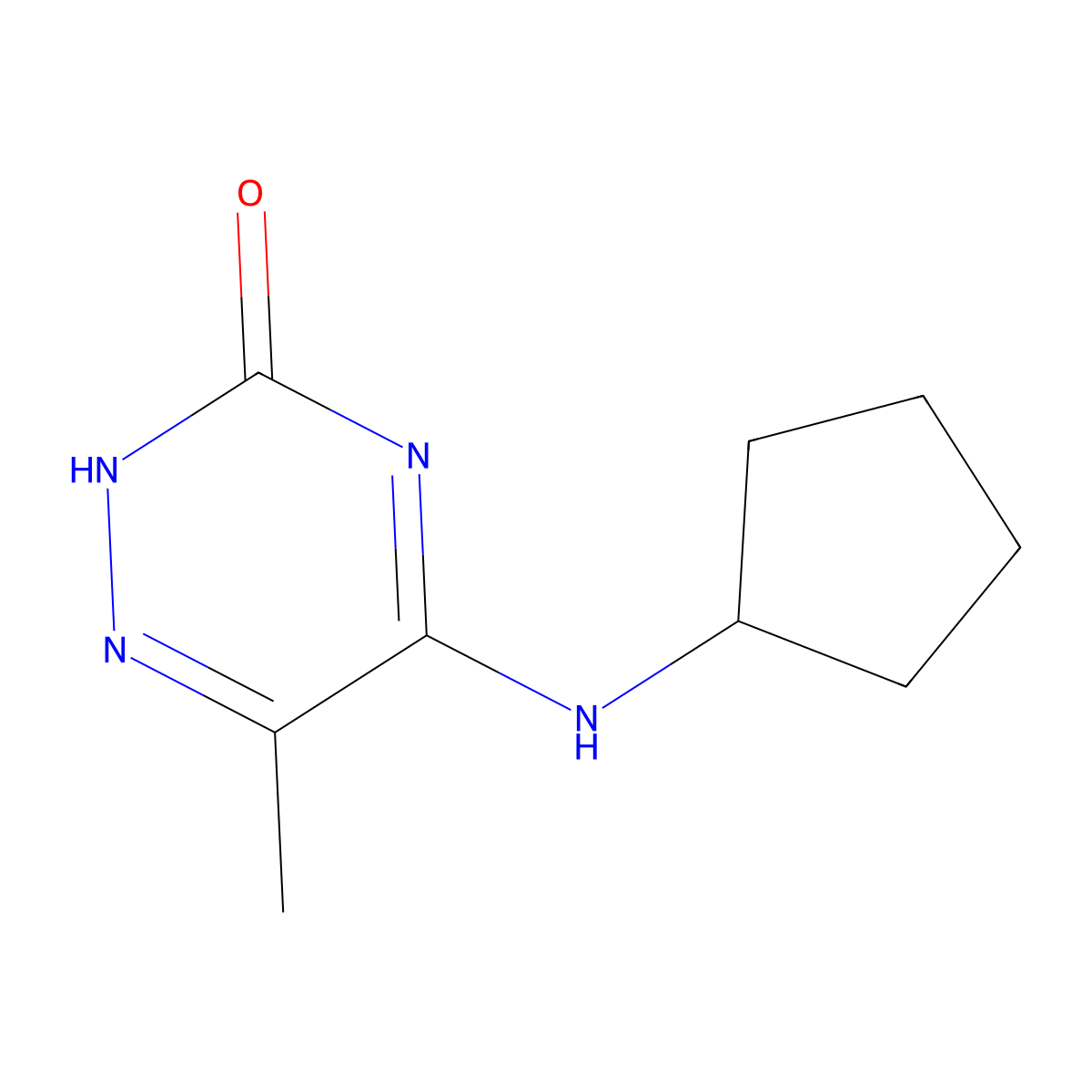 5-(cyclopentylamino)-6-methyl-1,2,4-triazin-3(2H)-one molecular structure, CAS 459213-29-7