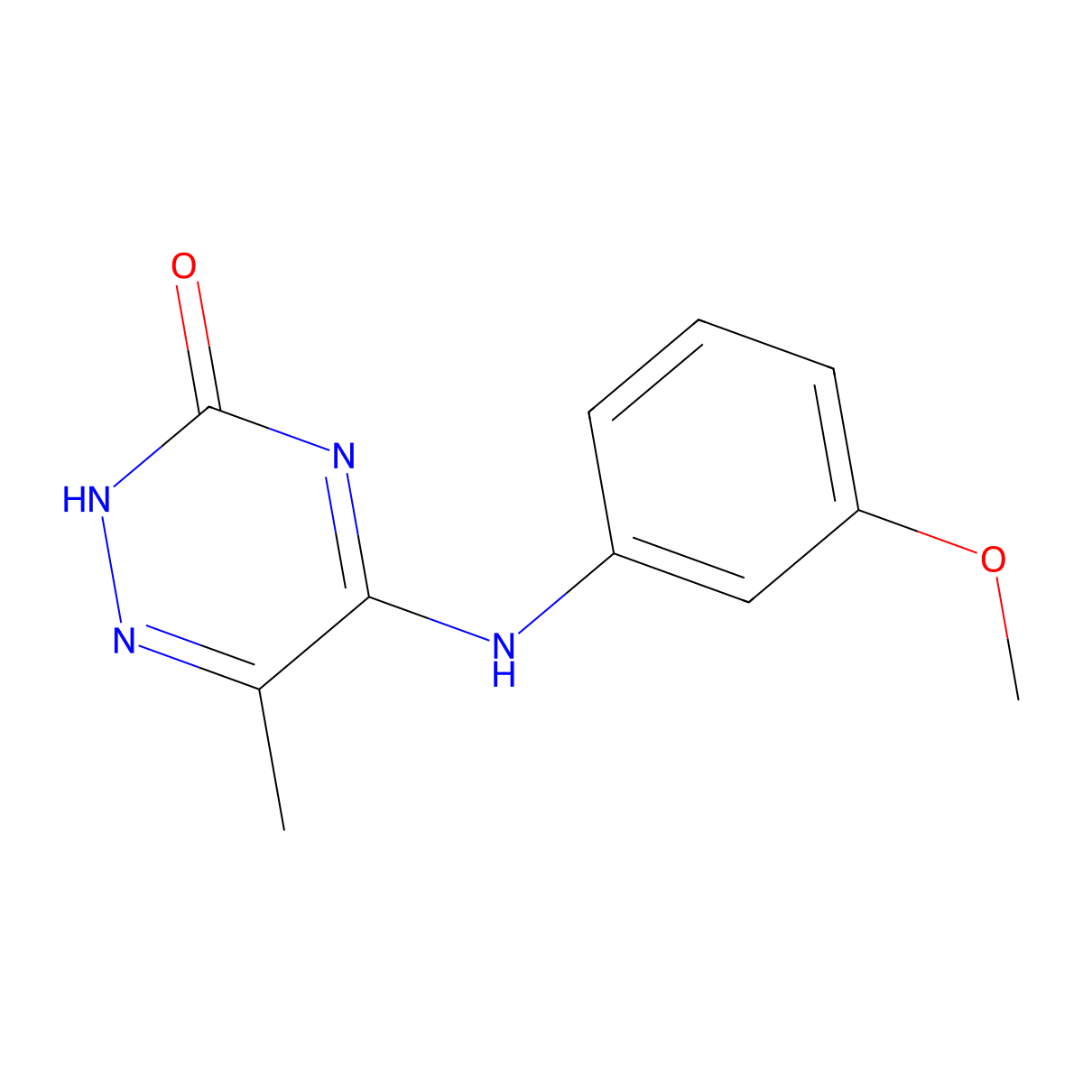 5-((3-methoxyphenyl)amino)-6-methyl-1,2,4-triazin-3(2H)-one molecular structure, CAS 459213-93-5