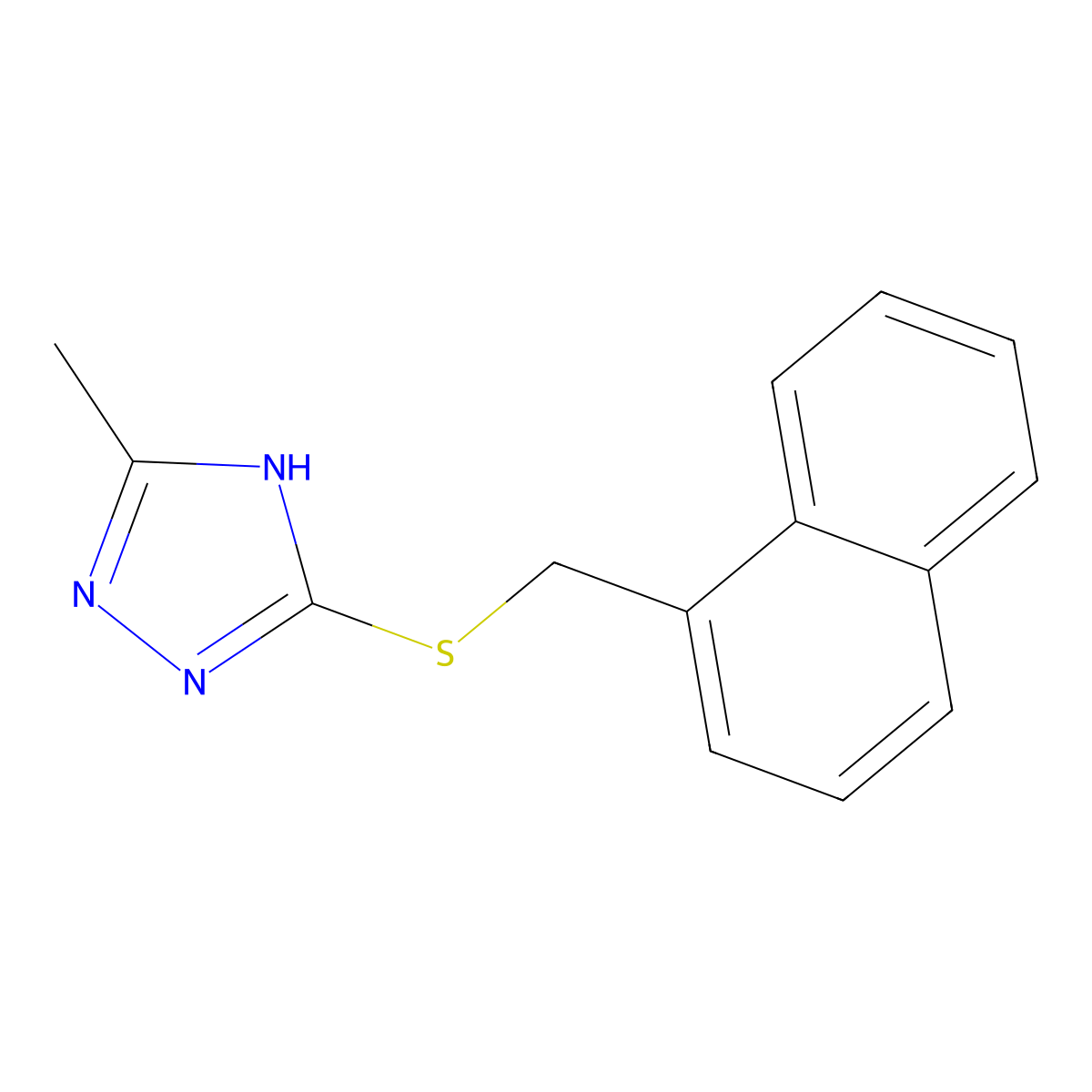 3-methyl-5-[(naphthalen-1-ylmethyl)sulfanyl]-4H-1,2,4-triazole molecular structure, CAS 459214-02-9