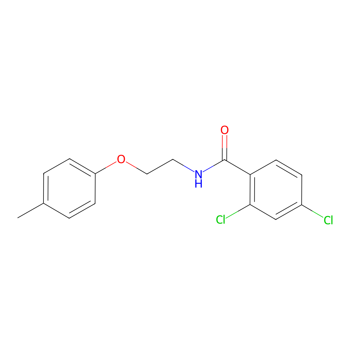 2,4-dichloro-N-[2-(4-methylphenoxy)ethyl]benzamide molecular structure, CAS 459216-22-9