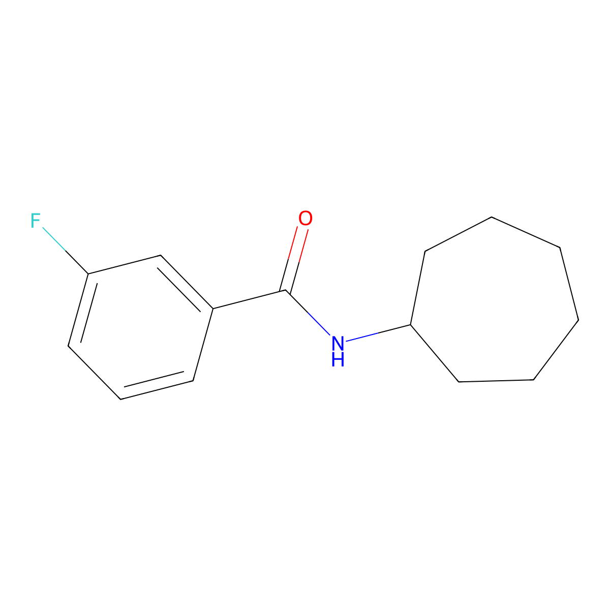 N-cycloheptyl-3-fluorobenzamide molecular structure, CAS 459218-99-6